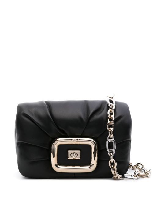ROGER VIVIER VIV チョコ ミニ レザー クロスボディ バッグ 送料無料
