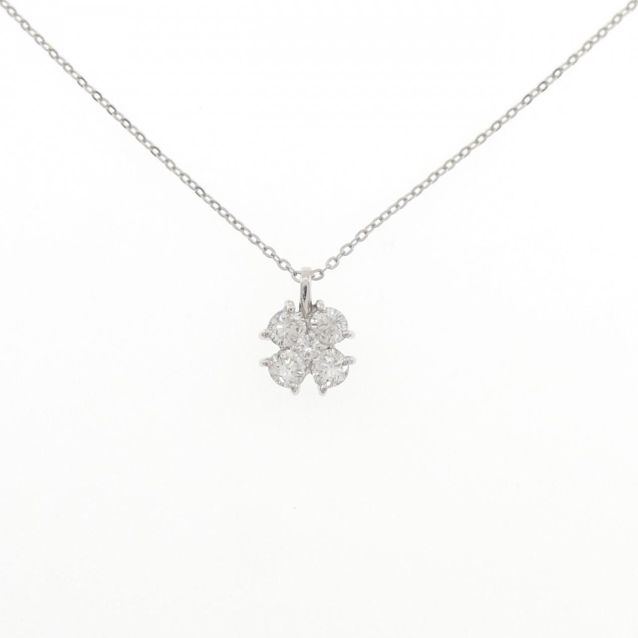 PT900/PT850 フラワー ダイヤモンド ネックレス 0.50CT