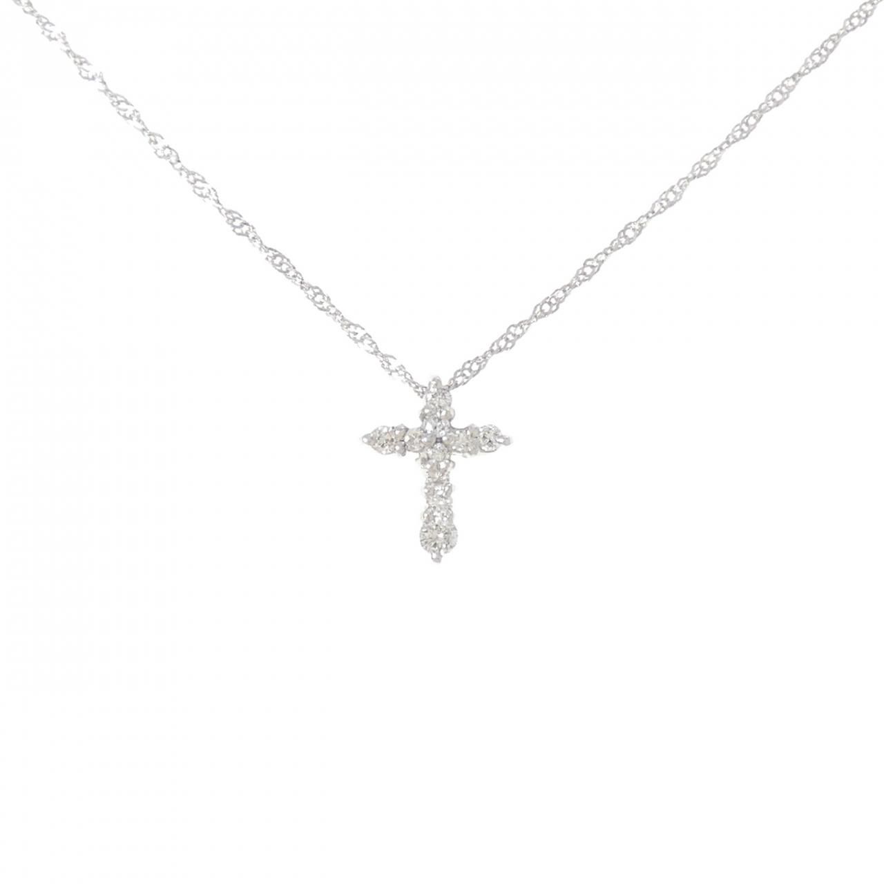PT900/PT850 クロス ダイヤモンド ネックレス 0.15CT