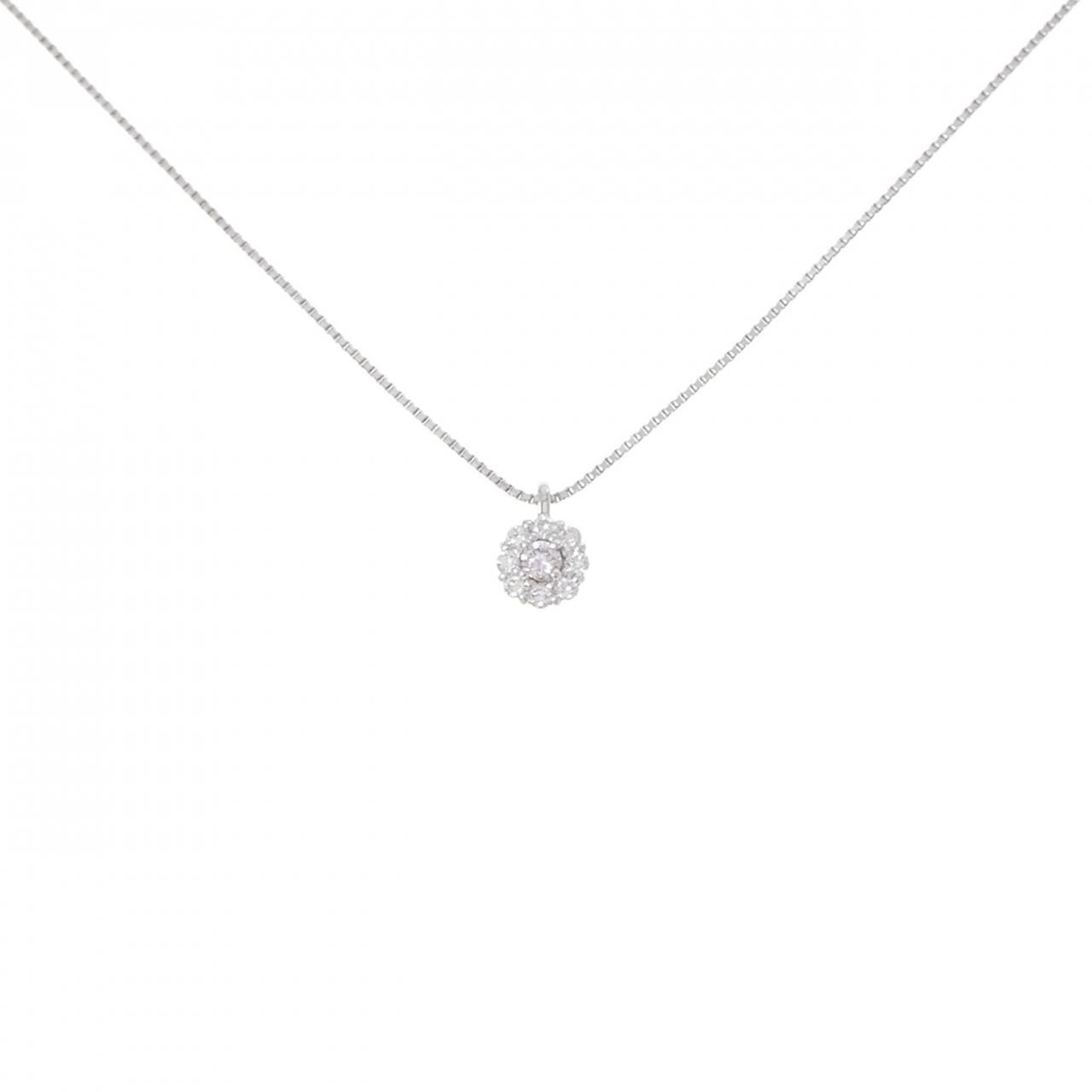 PT950/PT850 フラワー ピンクダイヤモンド ネックレス 0.03CT