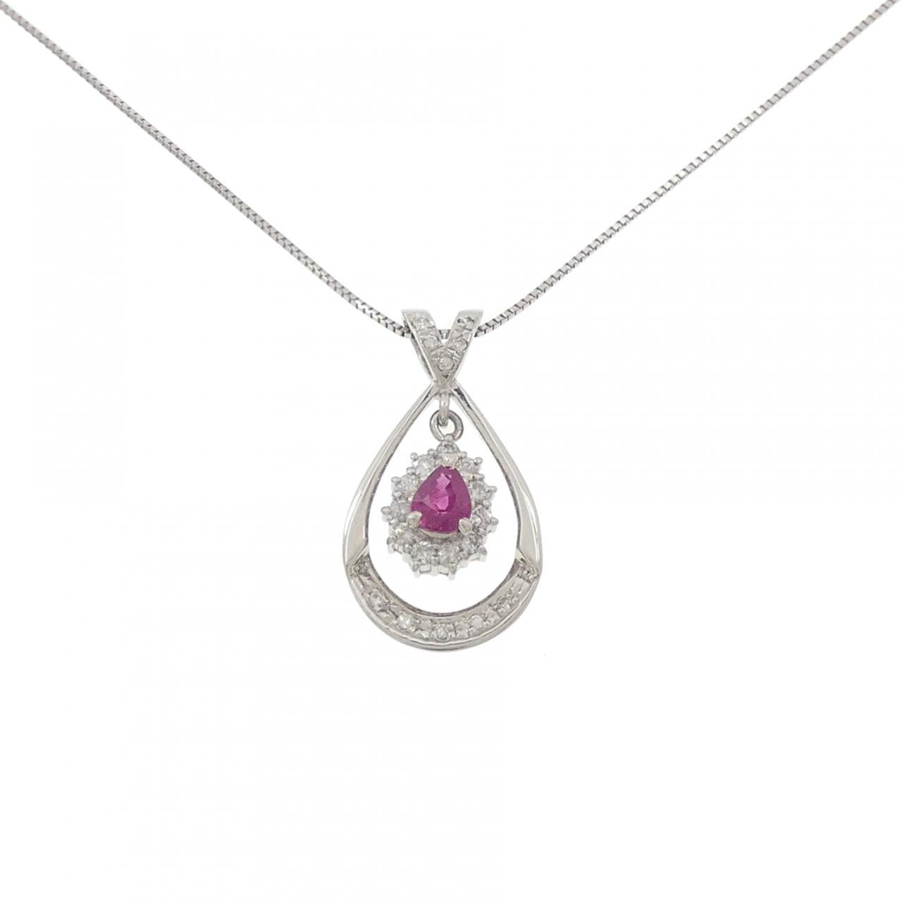 PT900/PT850 ルビー ネックレス 0.51CT 71,830円