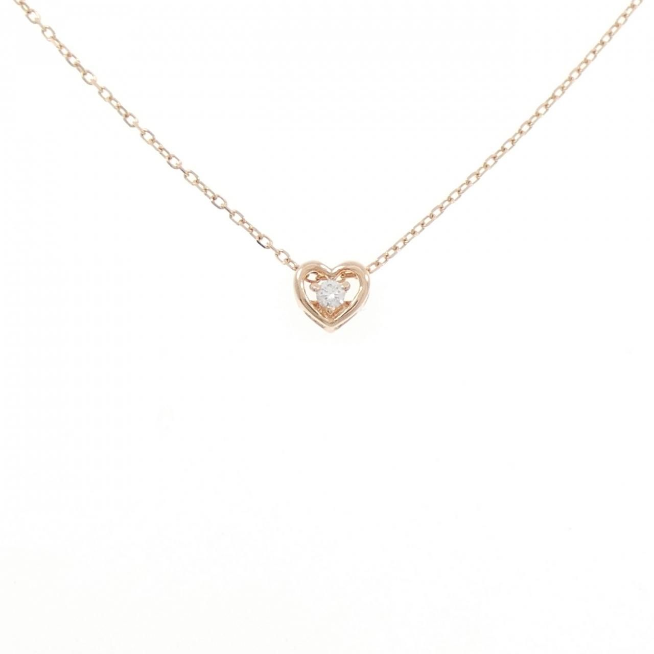 K10PG ハート ダイヤモンド ネックレス 0.02CT