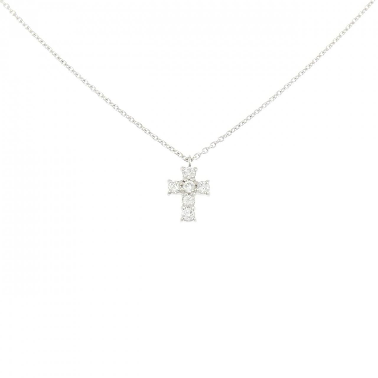 ヴァンドーム クロス ダイヤモンド ネックレス 0.18CT