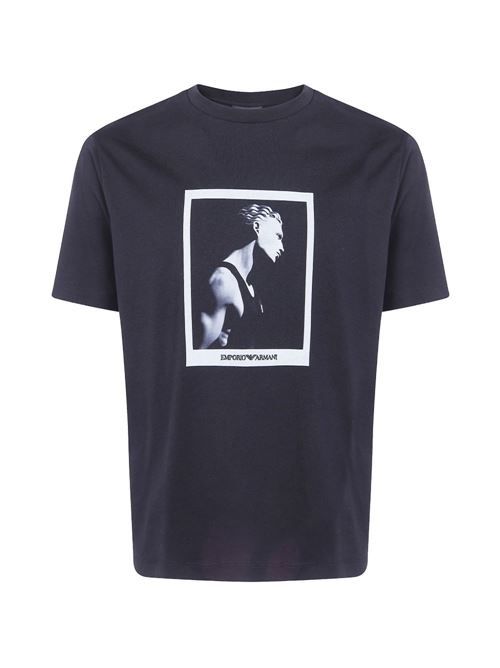 EMPORIO ARMANI プリントコットンTシャツ 送料無料