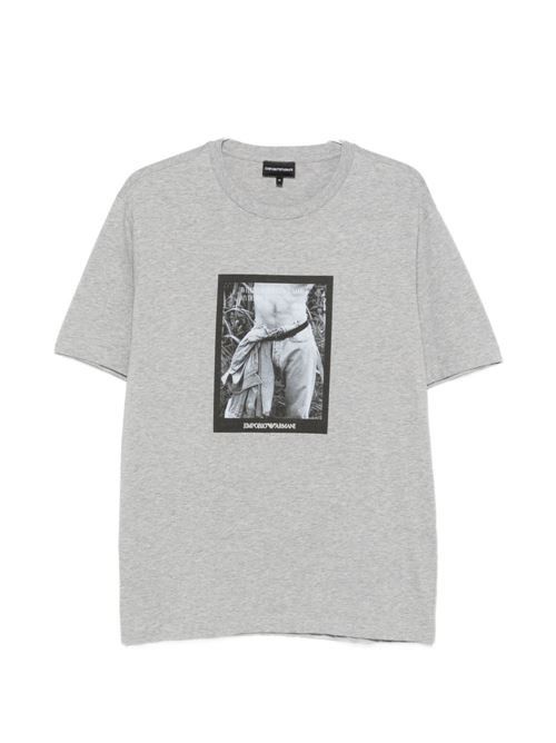 EMPORIO ARMANI プリントコットンTシャツ 送料無料