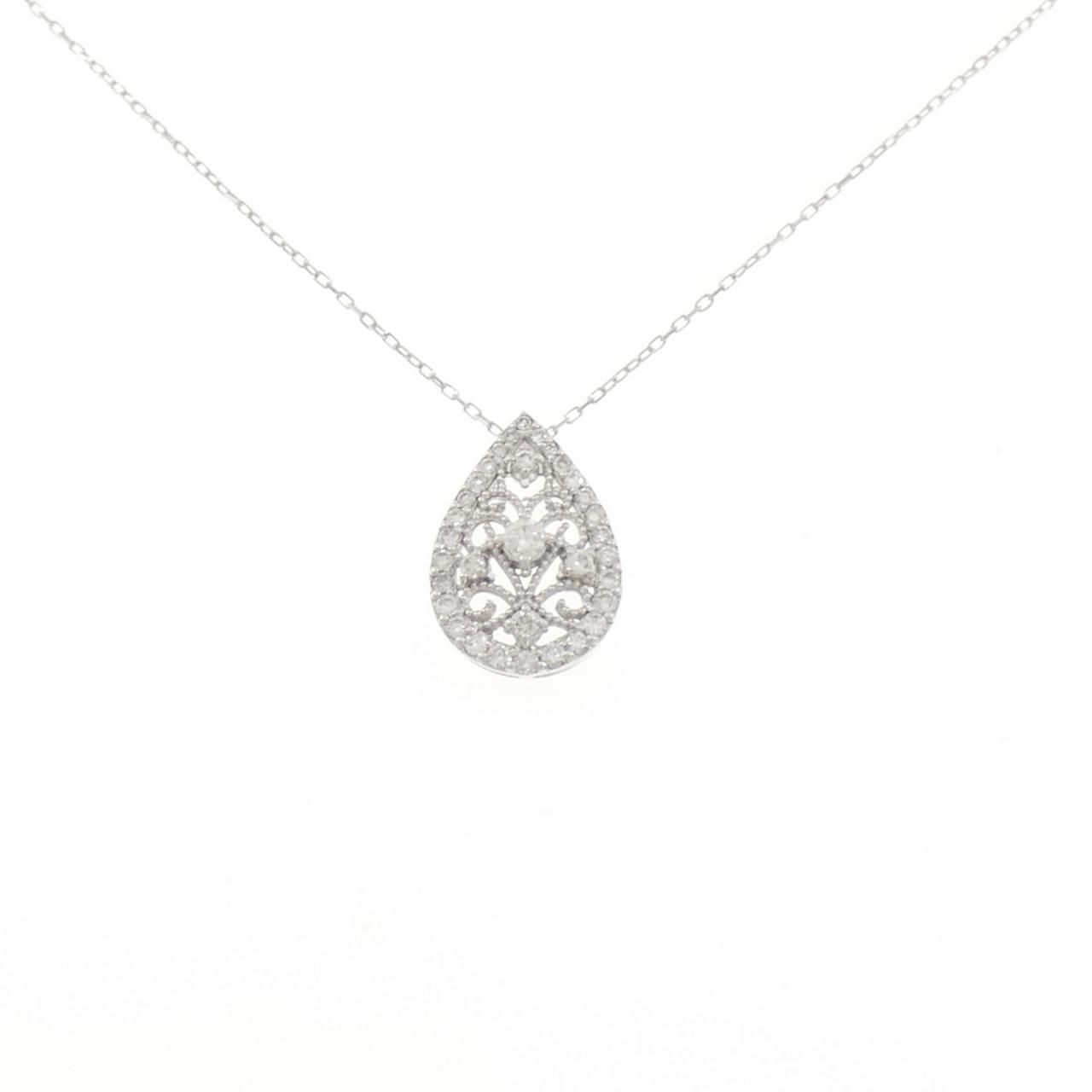 K18WG ダイヤモンド ネックレス 0.35CT