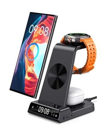 Galaxy Watch対応 3in1 ワイヤレス充電器 スタンド、Galaxy Watch 8/Ultra/7/6/5/4＆Galaxy Buds対応、Galaxy S26/S25/S24/S23/S22/S21/S20/S10/Note 5de0bd3b