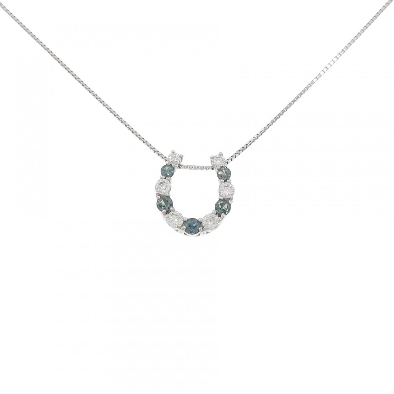 PT950/PT850 ホースシュー アレキサンドライト ネックレス 0.37CT