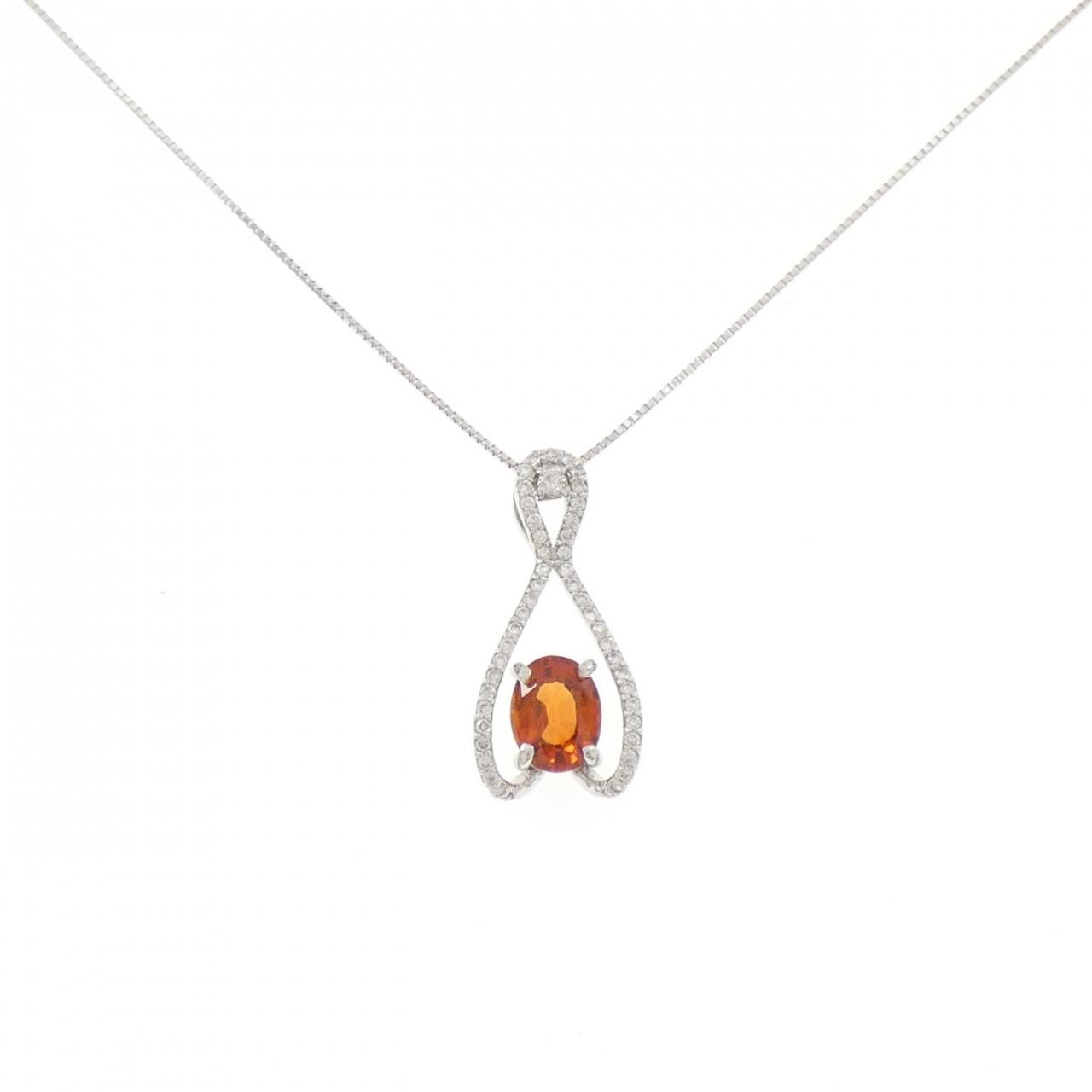 K18WG ガーネット ネックレス 1.71CT