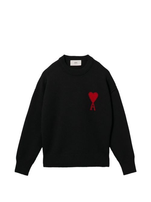 AMI PARIS AMI DE COEUR ウールクルーネックセーター 送料無料 56,040円