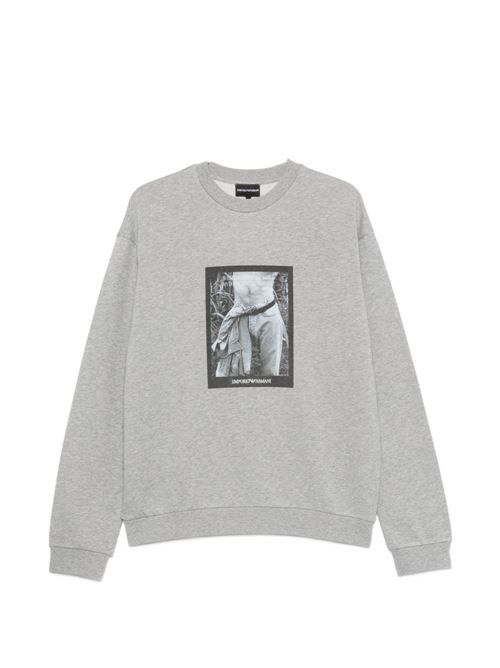 EMPORIO ARMANI プリント コットン スウェットシャツ 送料無料