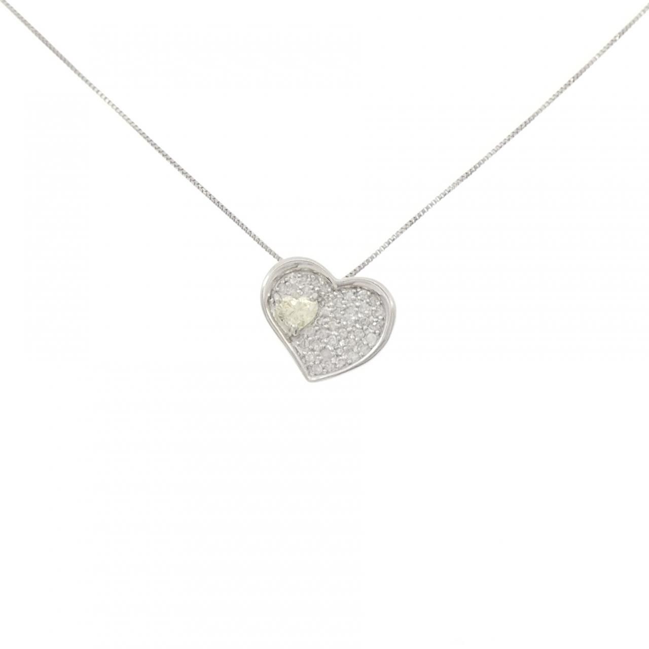 PT900/PT850 ハート ダイヤモンド ネックレス 0.200CT
