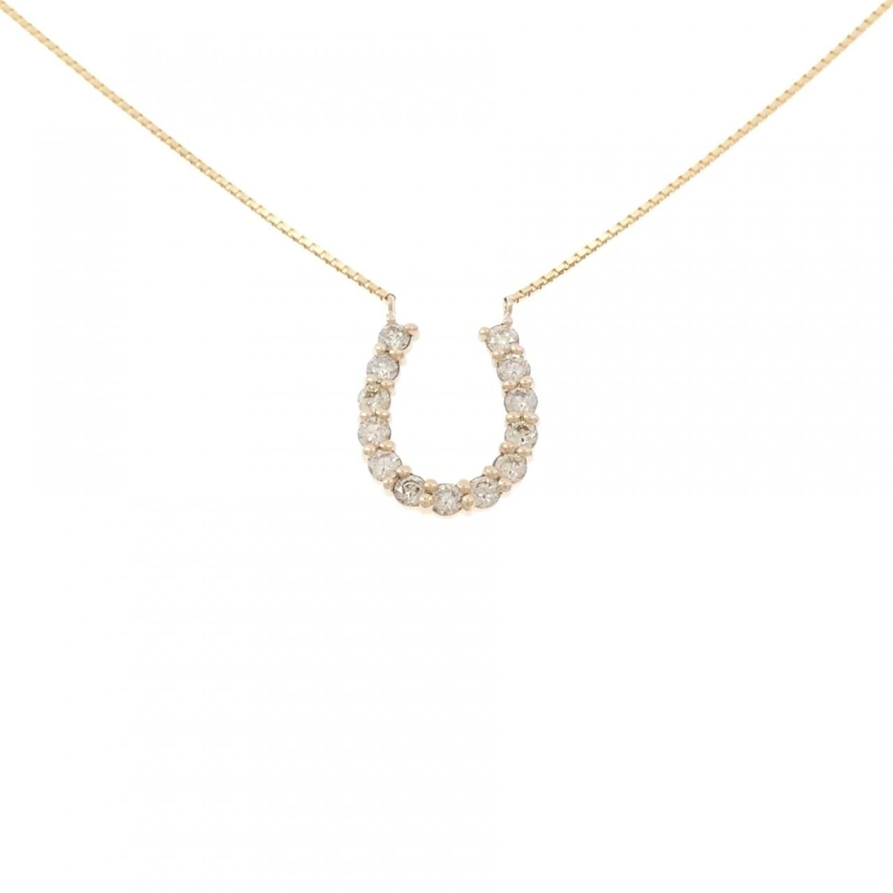 K18PG/K18YG ホースシュー ダイヤモンド ネックレス 1.00CT