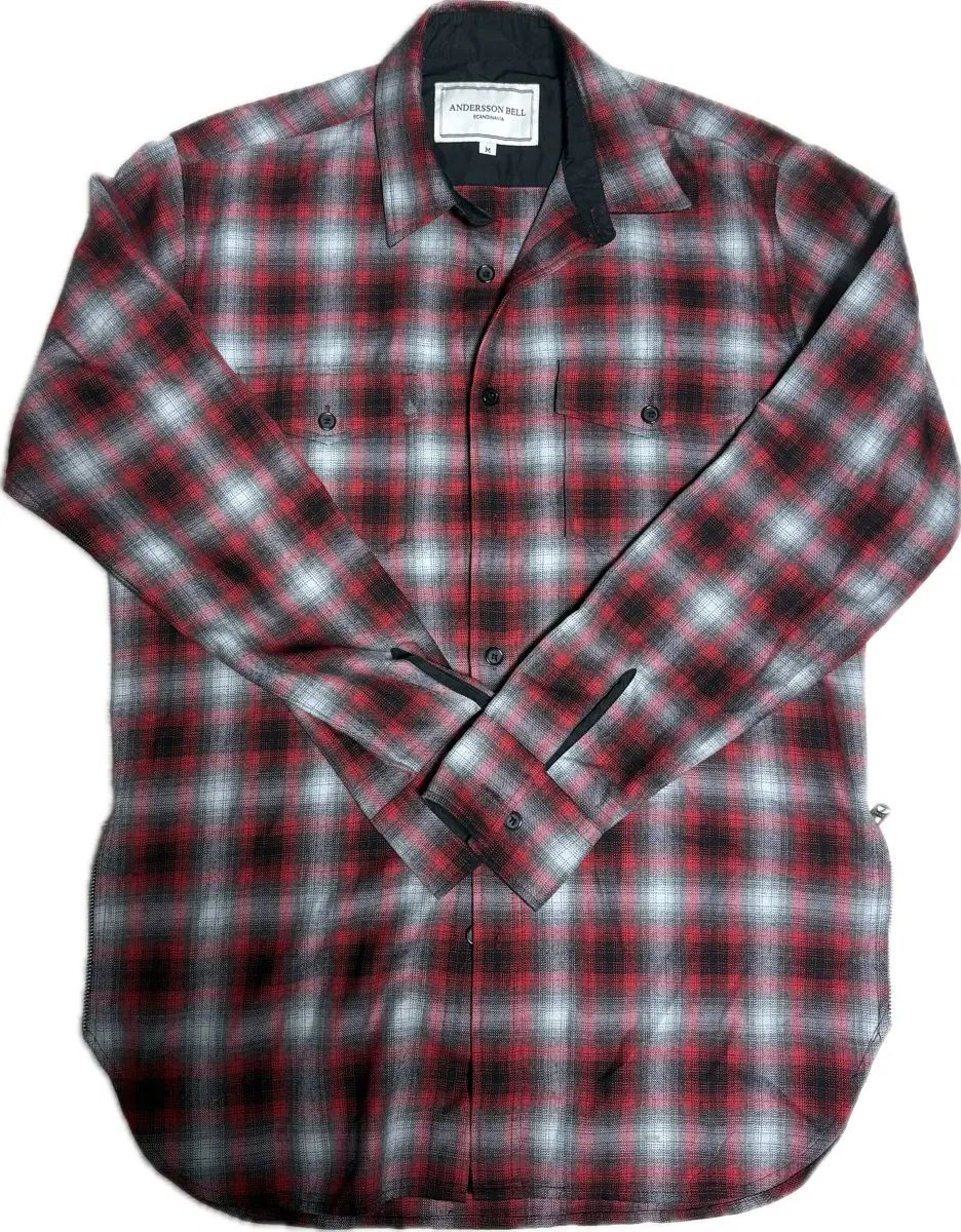 アンダースンベル ジッパー CHECK シャツ レッド M 10,592円