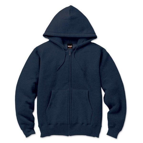 ds-裏起毛 フルジップ パーカー XXLサイズ ネイビー 12.5oz ヘビーウェイト 綿混 コットン混 保温力抜群 男女兼用