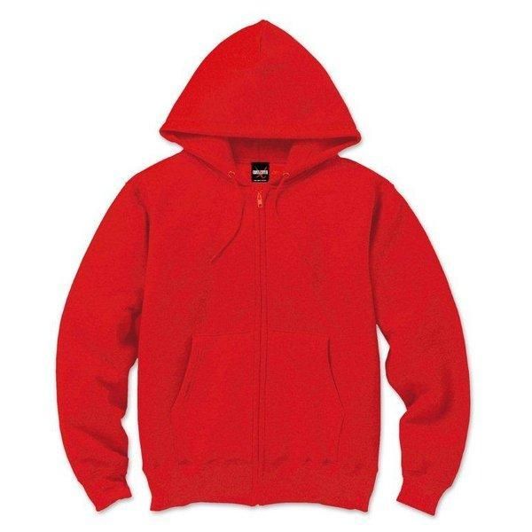 ds-裏起毛 フルジップ パーカー XXXLサイズ レッド 12.5oz ヘビーウェイト 綿混 コットン混 保温力抜群 男女兼用