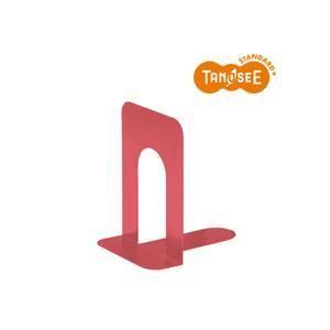 ds-（まとめ）TANOSEE ブックエンド T型 大 コーラルレッド（赤） 20組