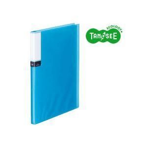 ds-（まとめ）TANOSEE クリアブック（透明表紙） A4タテ 24ポケット ブルー 40冊