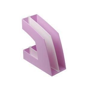 ds-（まとめ）ファイルボックス（仕切り付） A4タテ ピンク 10個