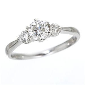 ds-K18ホワイトゴールド0.7ct ダイヤリング 指輪 キャッスルリング 15号