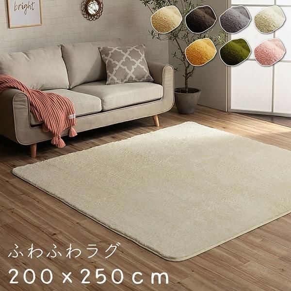 ds-ラグマット/絨毯 〔長方形 3畳 無地 ブラウン 約200×250cm〕 洗える 床暖房可 フィラメント素材 オールシーズン 〔リビング〕