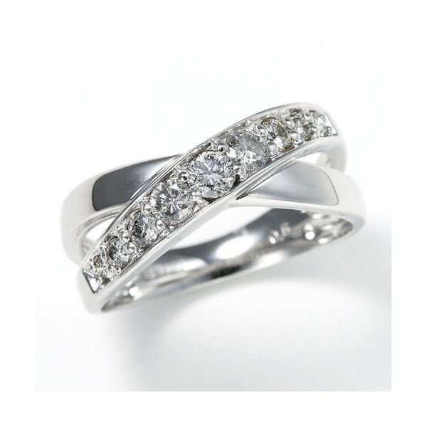 ds-0.5ct ダブルクロスダイヤリング 指輪 エタニティリング 9号