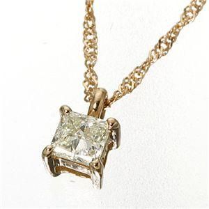 ds-0.15ctダイヤモンドプリンセスカットペンダント/ネックレス ピンクゴールド