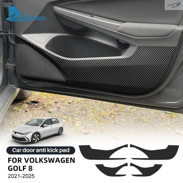 Door Anti-kick Pad Volkswagen VW Golf 8 MK8 2021 - 23 2024 2025 LHD RHD Car Leather Carbon Mat Trim