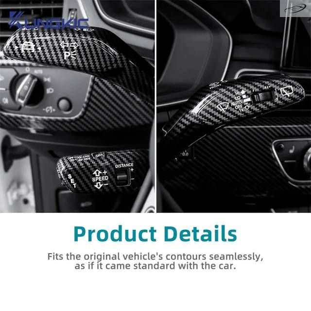Audi A5 2025 2026 Cruise Control Cover Interior Mouldings 3pcs Carbon Fiber Pattern Steering Wheel Wiper Trim