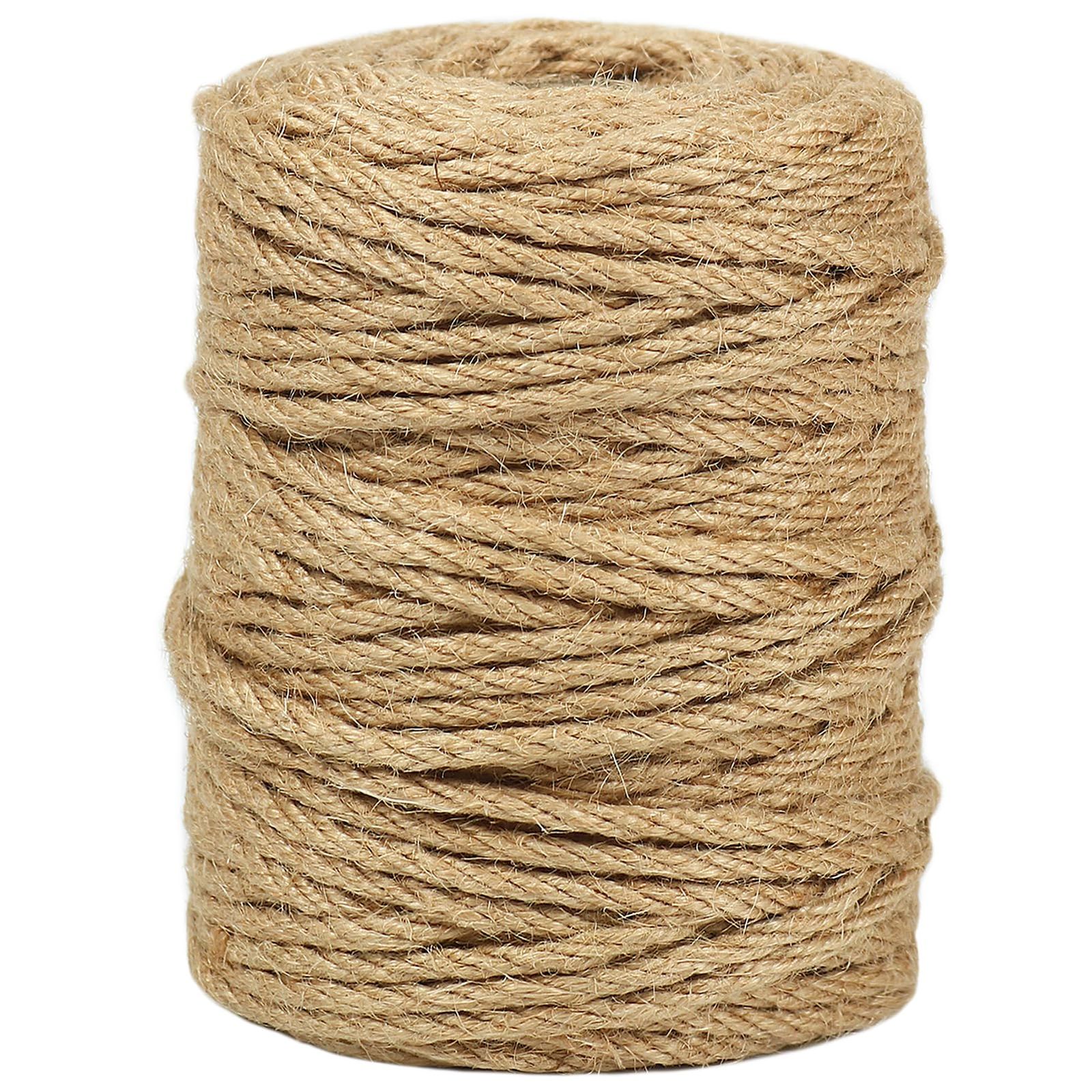 Tenn Well 4mm 太い 麻ロープ, 50M 麻縄キャットタワーの補修 ジュート 麻紐 園芸 梱包 手作り 猫爪とぎ修理などに (茶色) 0