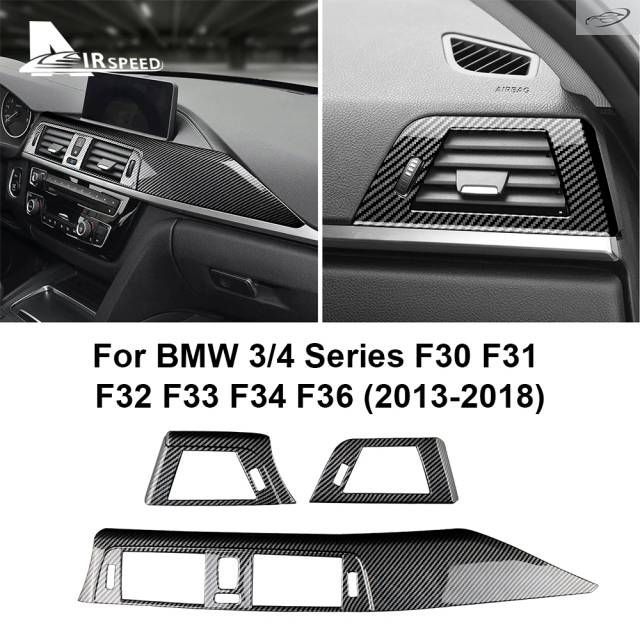 ABS Carbon Fiber Car Dashboard Panel Cover LHD BMW 3 4 Series F30 F31 F32 F33 F34 F36 2013-2018 Trim Interior