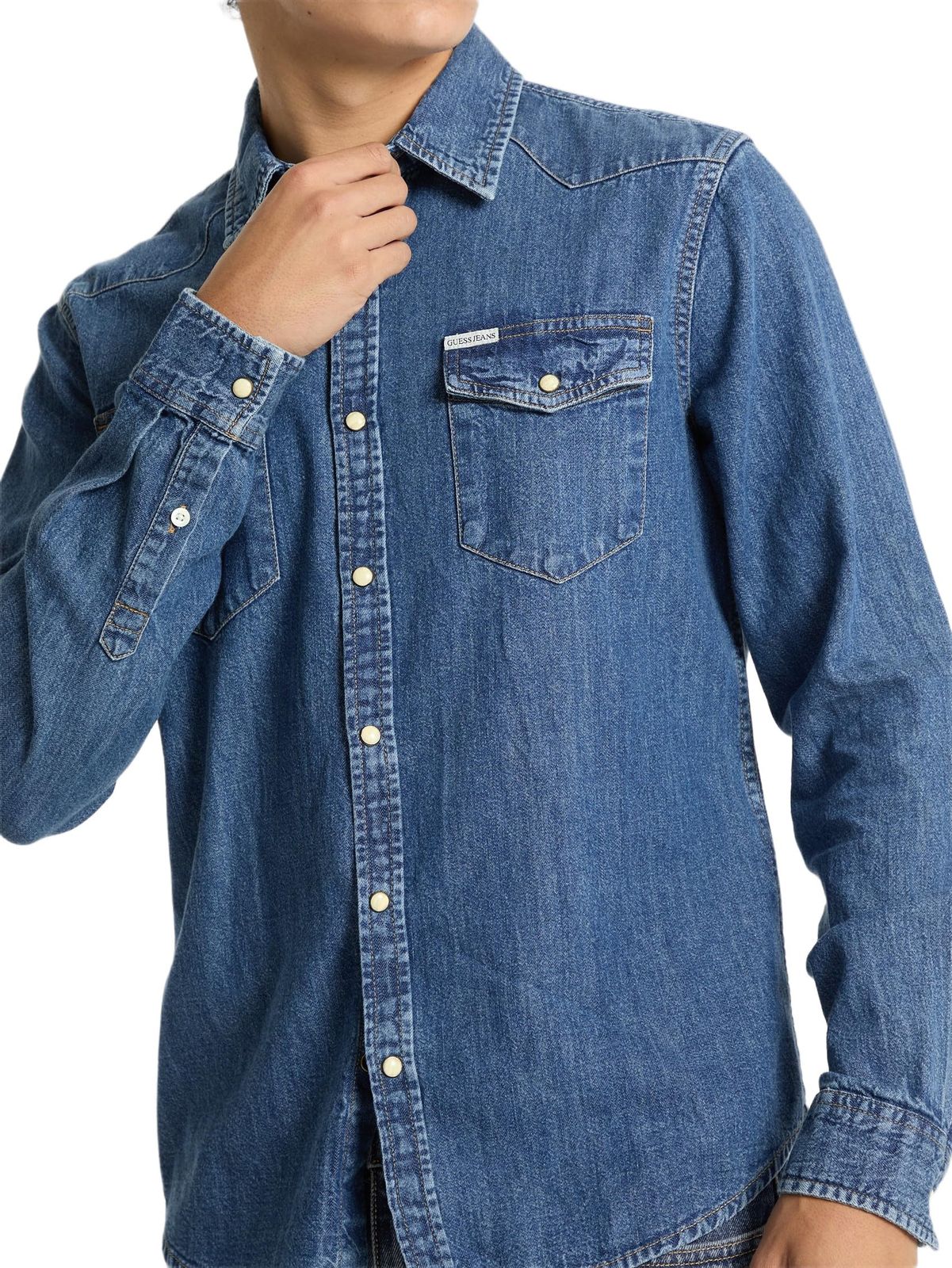 新品 [ゲス] JEANS SLIM LS DENIM SHIRT
