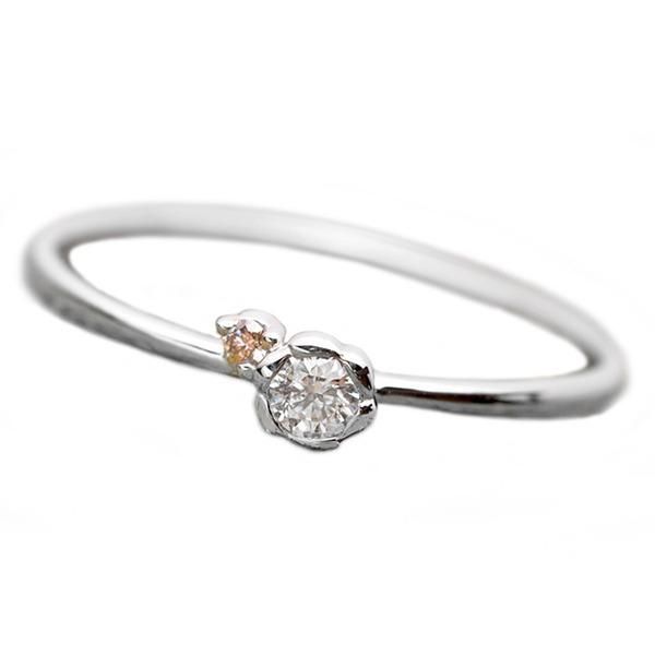 ds-ダイヤモンド リング ダイヤ ピンクダイヤ 合計0.06ct 11.5号 プラチナ Pt950 花 フラワーモチーフ 指輪 ダイヤリング 鑑別カード付き 44,160円