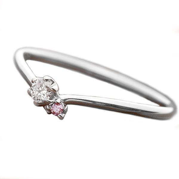 ds-ダイヤモンド リング ダイヤ ピンクダイヤ 合計0.06ct 11号 プラチナ Pt950 V字モチーフ 指輪 ダイヤリング 鑑別カード付き 44,892円