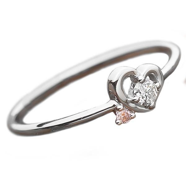 ds-ダイヤモンド リング ダイヤ ピンクダイヤ 合計0.06ct 12.5号 プラチナ Pt950 ハートモチーフ 指輪 ダイヤリング 鑑別カード付き 43,446円
