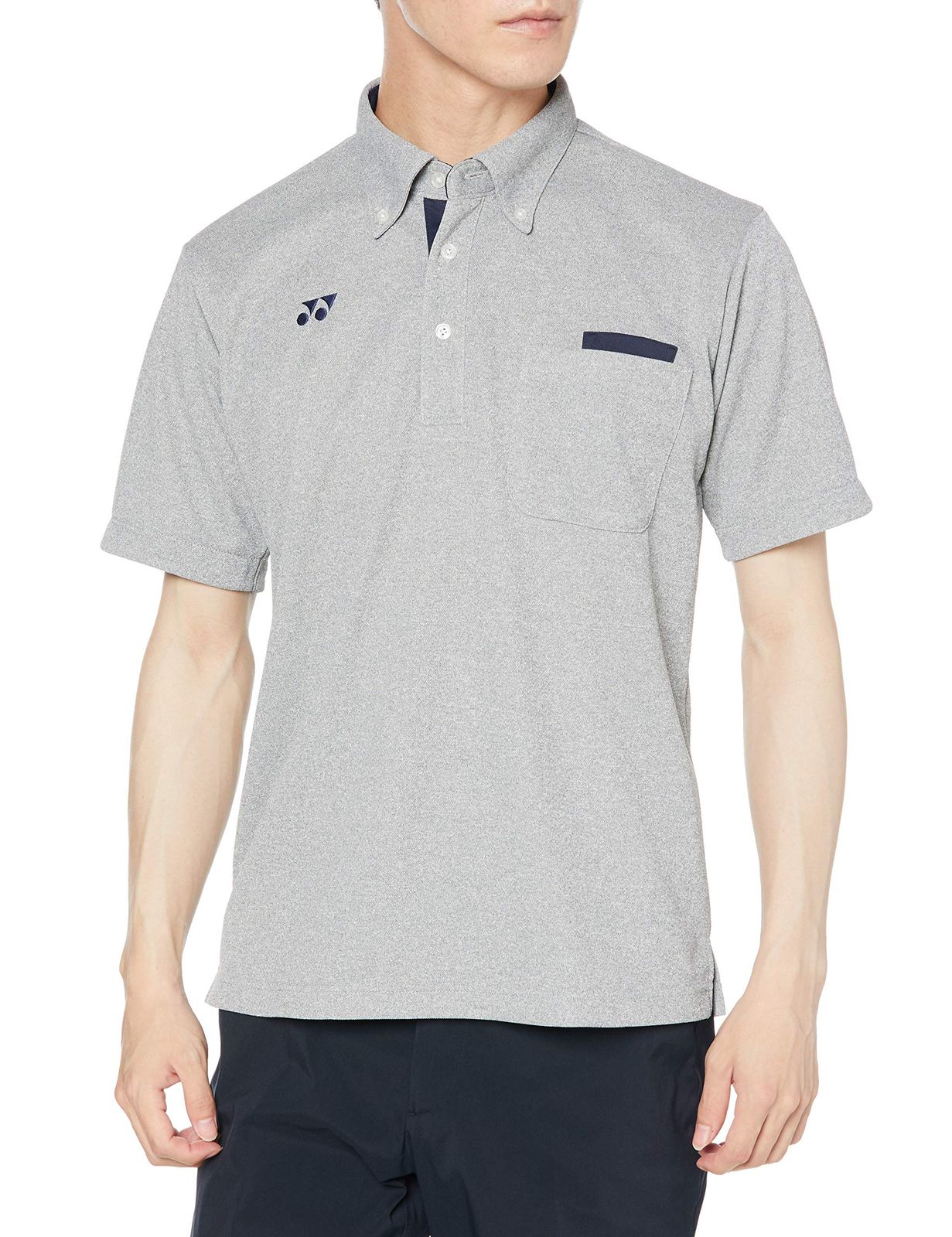 新品 [YONEX(ヨネックス)]ヨネックス×キラク 風を通す快適素材 介護・医療用 シンプルニットシャツ CY204-05-L 05ミディアムグレーモク 日本 L (日本サイズL相当)