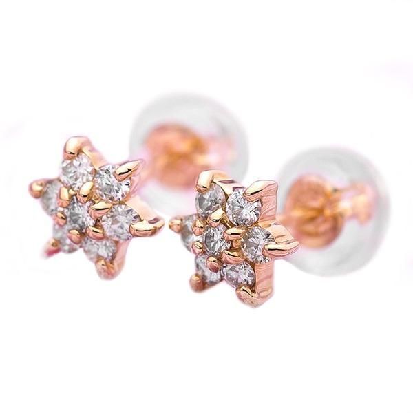 ds-ダイヤモンド ピアス 0.2ct K18 イエローゴールド 0.2カラット 花 フラワーモチーフ ピアス 鑑別カード付き 47,052円