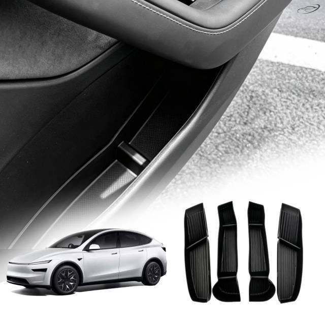 Tesla Model YL 6 Seats 2026 2027 2028-Up TPE 4PCS Car Door Pocket Slot Storage Box Trim Interior