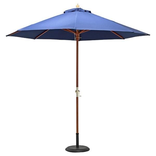 ds-パラソル 約幅270cm ネイビー ポリエステル 木製 屋外 組立品 ガーデン ベランダ テラス バルコニー ウッドデッキ