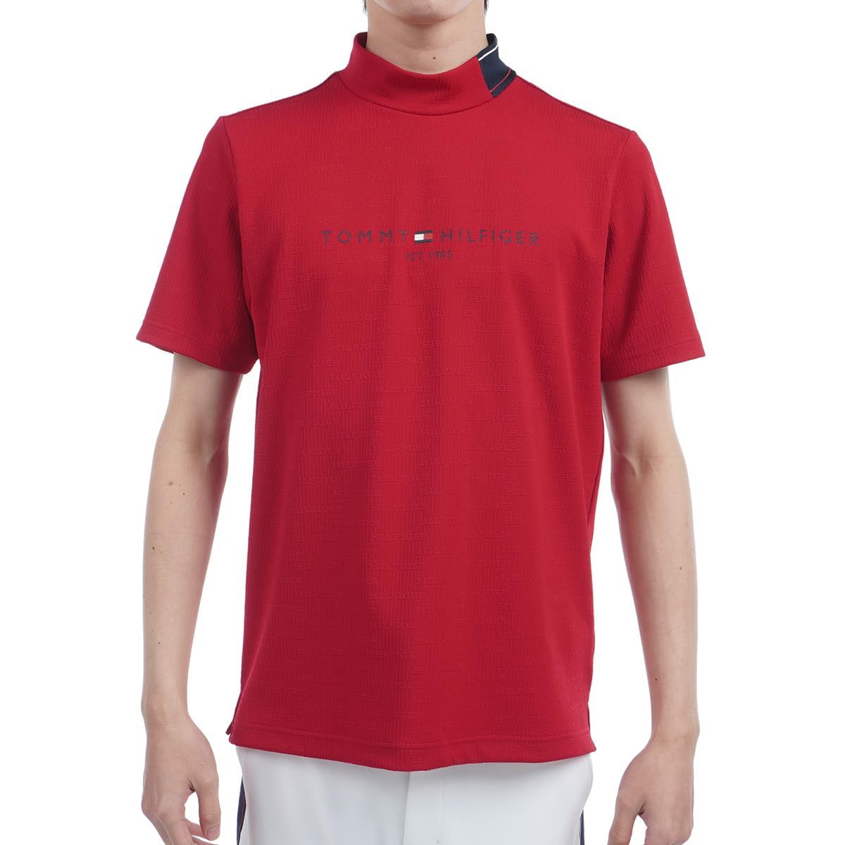 新品 TOMMY HILFIGER GOLF(トミーヒルフィガー ゴルフ) ロゴジャガード 半袖モックネックシャツ THMA531