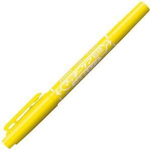 ds-(まとめ) ゼブラ 油性マーカー マッキーケア極細 つめ替えタイプ 細字+極細 黄 YYTS5-Y 1本 〔×50セット〕