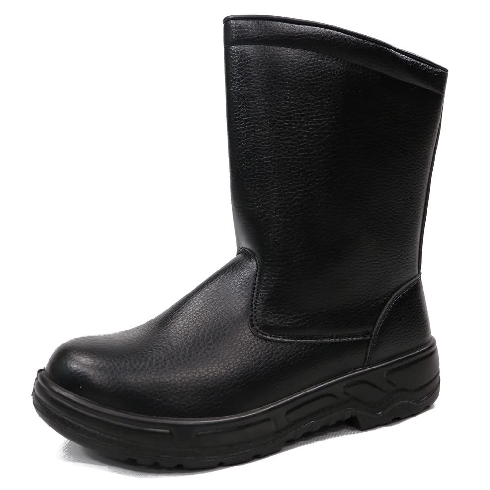 新品 [CO-COS] [コーコス信岡] 半長靴 鋼製先芯 耐油底 爪先本革 黒豹(クロヒョウ) (AAQX6) ZA-817 ブラック 24.5 cm 4E