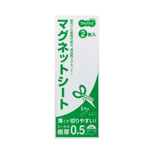 ds-（まとめ） TANOSEE マグネットカラーシート ライト 300×100×0.5mm 白 1セット（20枚：2枚×10パック） 〔×2セット〕