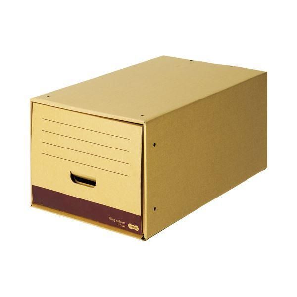 ds-（まとめ） TANOSEE ファイリングキャビネット ロングタイプ A4用 内寸W322×D544×H263mm 1個 〔×5セット〕