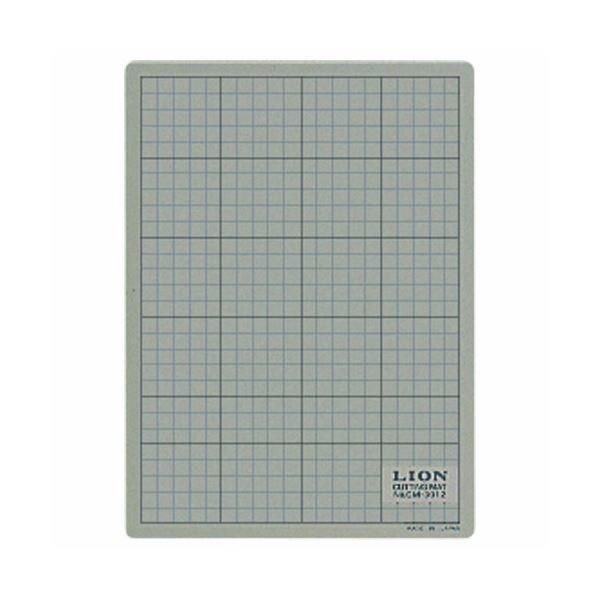 ds-(まとめ) ライオン事務器 カッティングマット 再生PVC製 両面使用 300×220×3mm 灰/黒 CM-3012 1枚 〔×4セット〕