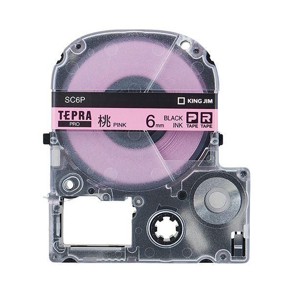 ds-（まとめ） キングジム テプラ PRO テープカートリッジ パステル 6mm ピンク／黒文字 SC6P 1個 〔×5セット〕 6,076円