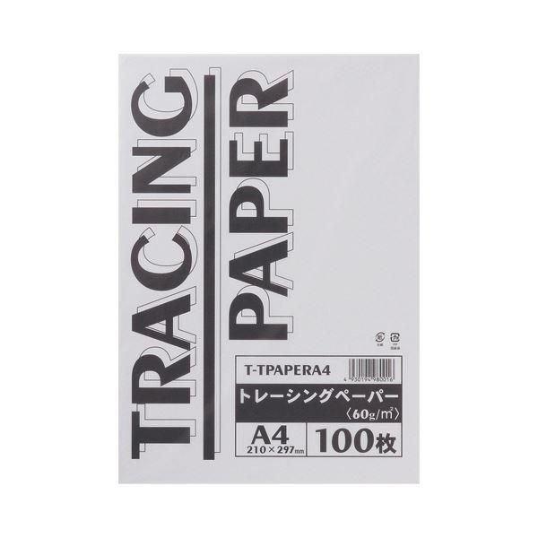 ds-（まとめ） TANOSEE トレーシングペーパー60g A4 1パック（100枚） 〔×5セット〕