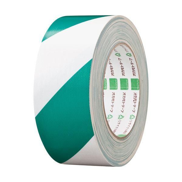 ds-(まとめ) オカモト 布トラテープ 50mm×25m 緑/白 No.111トラGW 1巻 〔×5セット〕