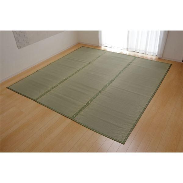 ds-い草 上敷き/ラグマット 〔市松織 本間6畳 約286×382cm〕 日本製 抗菌防臭 耐久性抜群 熊本県八代産イ草使用 〔リビング〕