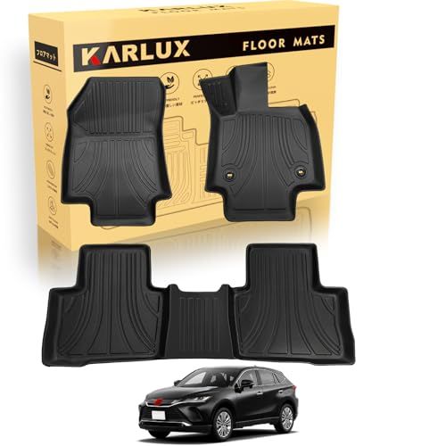 KARLUX トヨタ 新型ハリアー 80系 フロアマット 。3Dカーマットは防水・防滑・防汚でTPE素材製。TOYOTA HARRIER 80 系2020年6月?現行に最適化されたカスタム設計。 (1-2列目フロアマット)as 0bb13afc